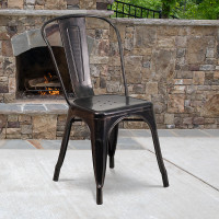 Flash Furniture CH-31230-BQ-GG Antique Metal Chair in Black